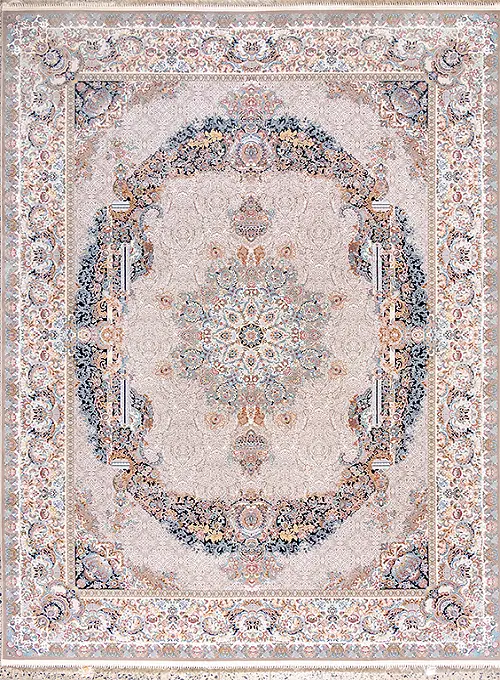 فرش داریوش 1500 شانه کد 1528 زمینه ترمه ای (برجسته)