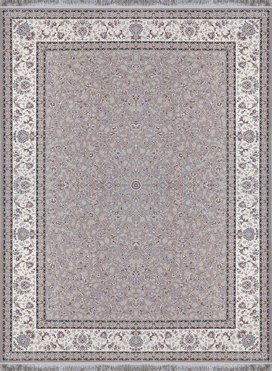 فرش آراد کاشان 1500 شانه طرح سلین زمینه صدفی (برجسته)