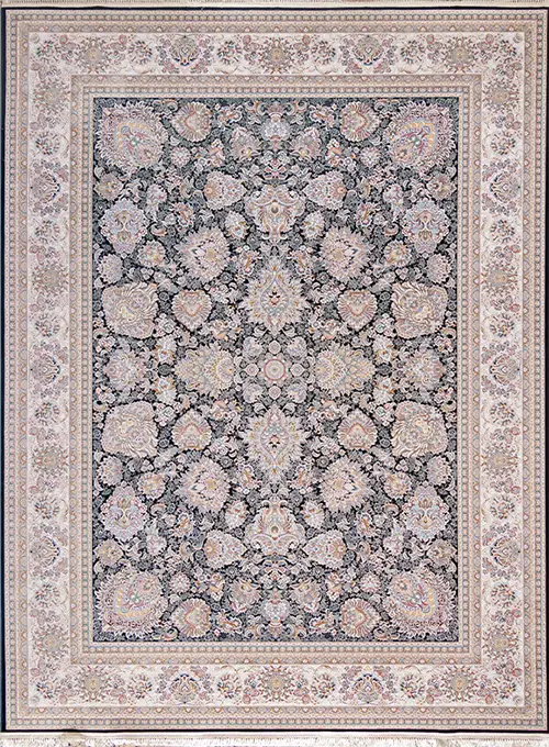 فرش داریوش 1500 شانه کد 1522 زمینه سورمه ای (برجسته)