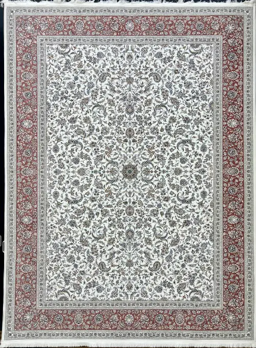 فرش مهدیان 1500 شانه کد 154113 زمینه کرم (برجسته)