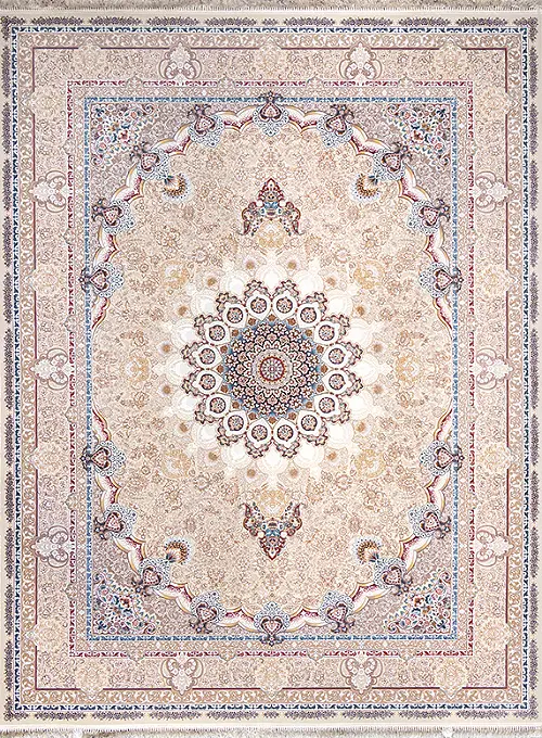 فرش داریوش 1500 شانه کد 1530 زمینه کرم (برجسته)