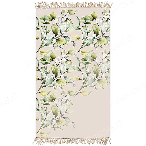  شال مبل وارداتی مخملی مدل برگ ملیح 3 (2 سایز) 