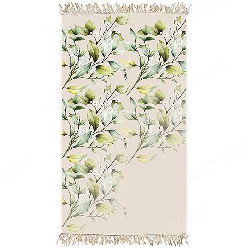 شال مبل وارداتی مخملی مدل برگ ملیح 3 (2 سایز)