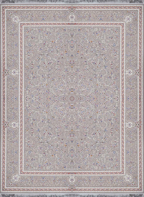 فرش آراد کاشان 1500 شانه طرح آنیل زمینه صدفی (برجسته)