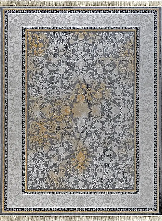 فرش داریوش 1200 شانه کد 1419 زمینه دودی (برجسته)