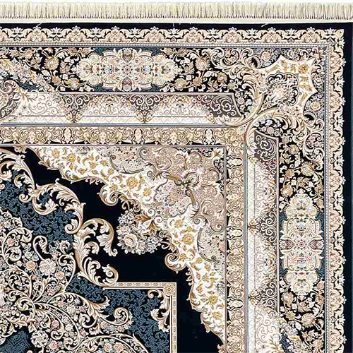 فرش داریوش 1500 شانه کد 1564 زمینه سورمه ای (برجسته) 