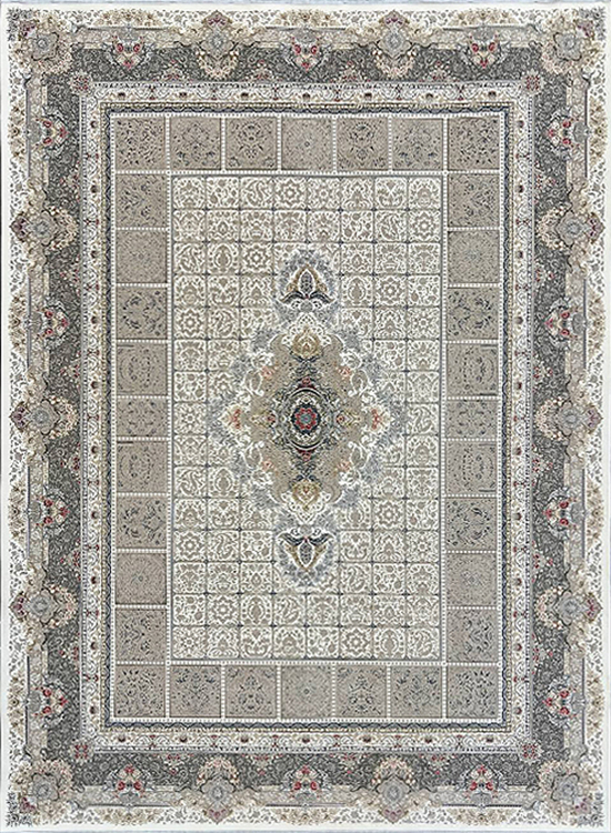  فرش مهدیان 1500 شانه کد 3055 زمینه کرم (برجسته) 