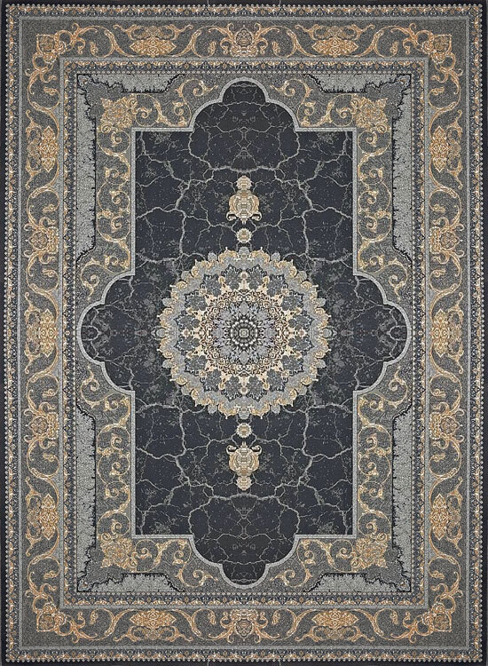  فرش ستاره پانیذ 700 شانه طرح کویر زمینه دودی (غیربرجسته) 
