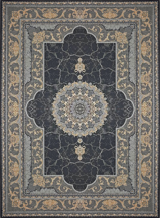 فرش ستاره پانیذ 700 شانه طرح کویر زمینه دودی (غیربرجسته)
