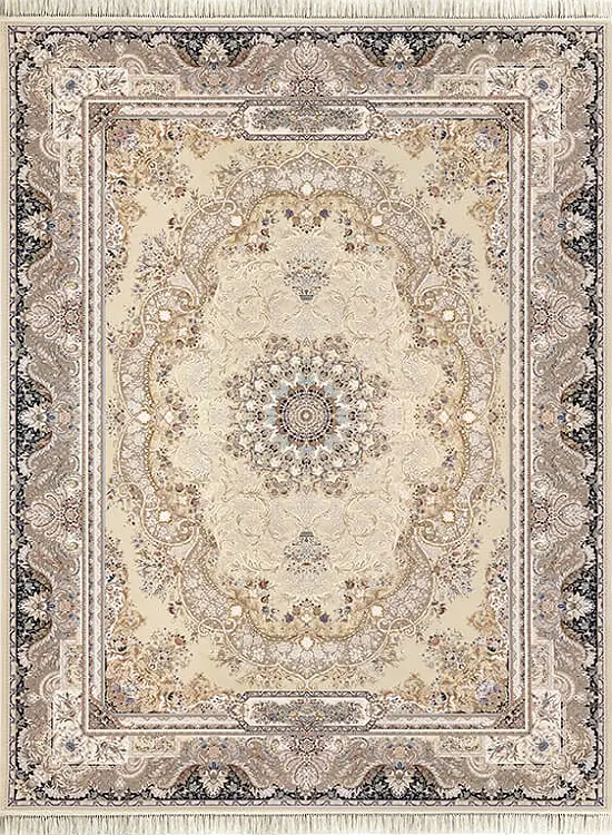 فرش داریوش 1500 شانه کد 1567 زمینه کرم (برجسته) 