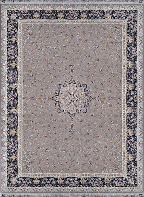 فرش آراد کاشان 1500 شانه طرح آپادانا زمینه صدفی (برجسته)