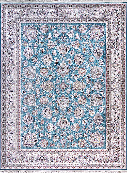 فرش داریوش 1500 شانه کد 1522 زمینه آبی (برجسته)