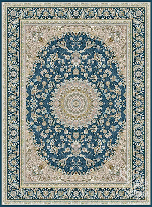  فرش قیطران 1500 شانه طرح بهناز زمینه سورمه ای (برجسته) 