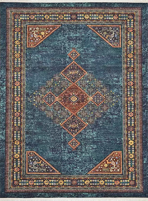 فرش محتشم کلاریس کد 100335 زمینه سبز (غیربرجسته)