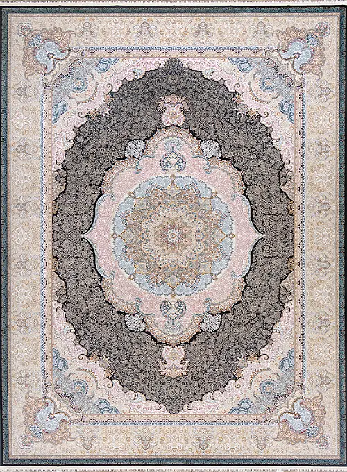 فرش داریوش 1500 شانه کد 1520 زمینه سورمه ای (برجسته)