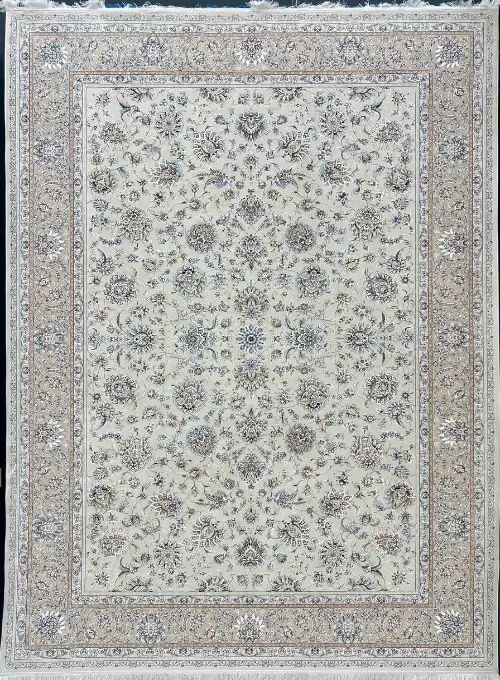فرش مهدیان 1500 شانه کد 154081 زمینه کرم (برجسته)