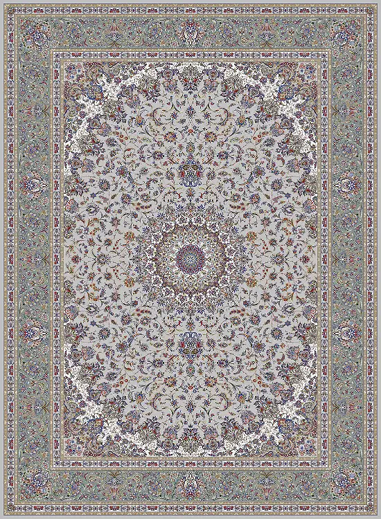  فرش مهدیان 1500 شانه کد 154042 زمینه کرم (برجسته) 