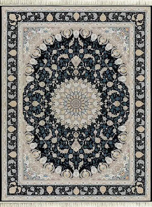 فرش داریوش 1200 شانه کد 1403 زمینه سورمه ای (برجسته)