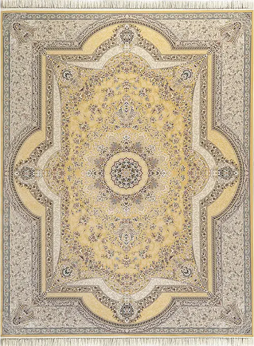  فرش داریوش 1500 شانه کد 1547 زمینه طلایی (برجسته) 