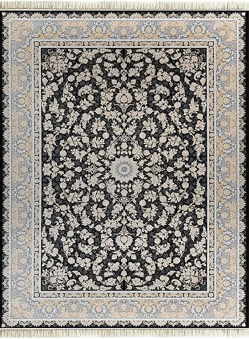 فرش داریوش 1200 شانه کد 1418 زمینه سورمه ای (برجسته)