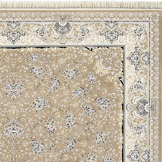  فرش داریوش 1500 شانه کد 1576 زمینه ترمه ای (برجسته) 