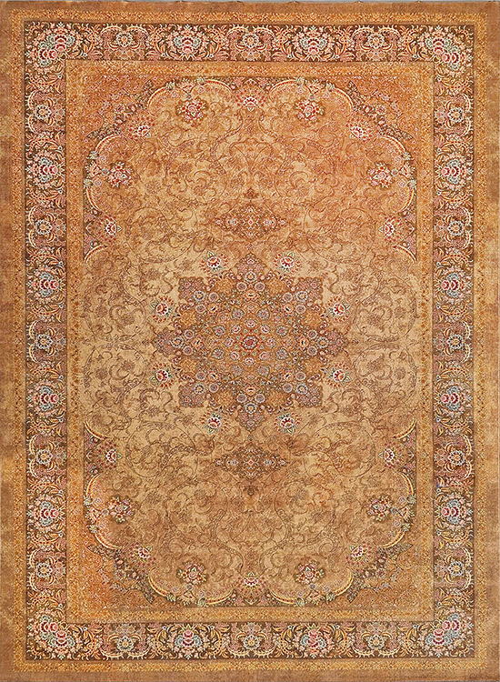 فرش آینده 1200 شانه کد 10093 زمینه قهوه ای (غیربرجسته)