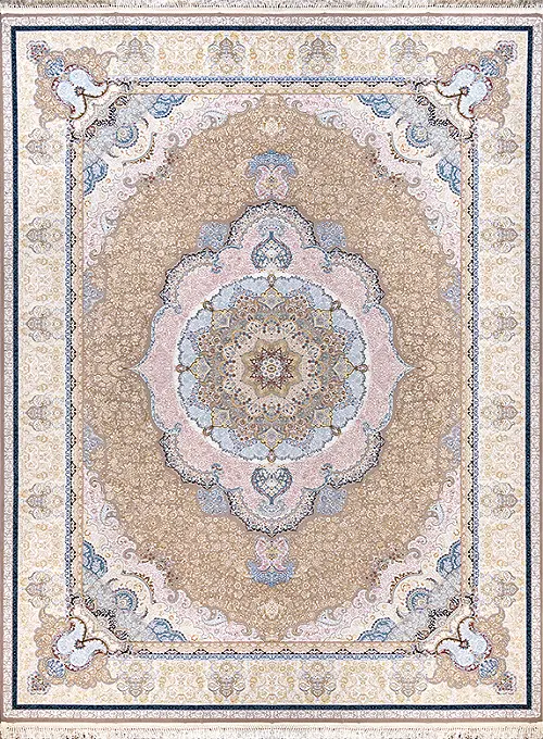 فرش داریوش 1500 شانه کد 1520 زمینه ترمه ای (برجسته)