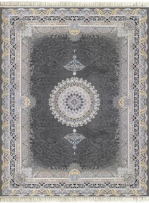 فرش داریوش 1200 شانه کد 1420 زمینه دودی (برجسته)