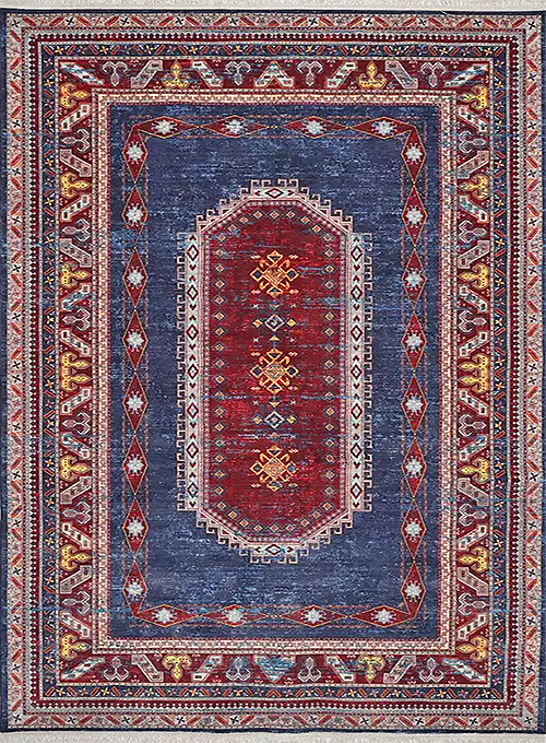 فرش محتشم کلاریس کد 100334 زمینه سورمه ای (غیربرجسته)