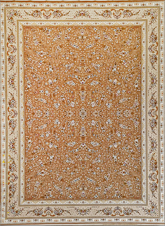 فرش آینده 1500 شانه طرح کژال زمینه شکلاتی (برجسته)