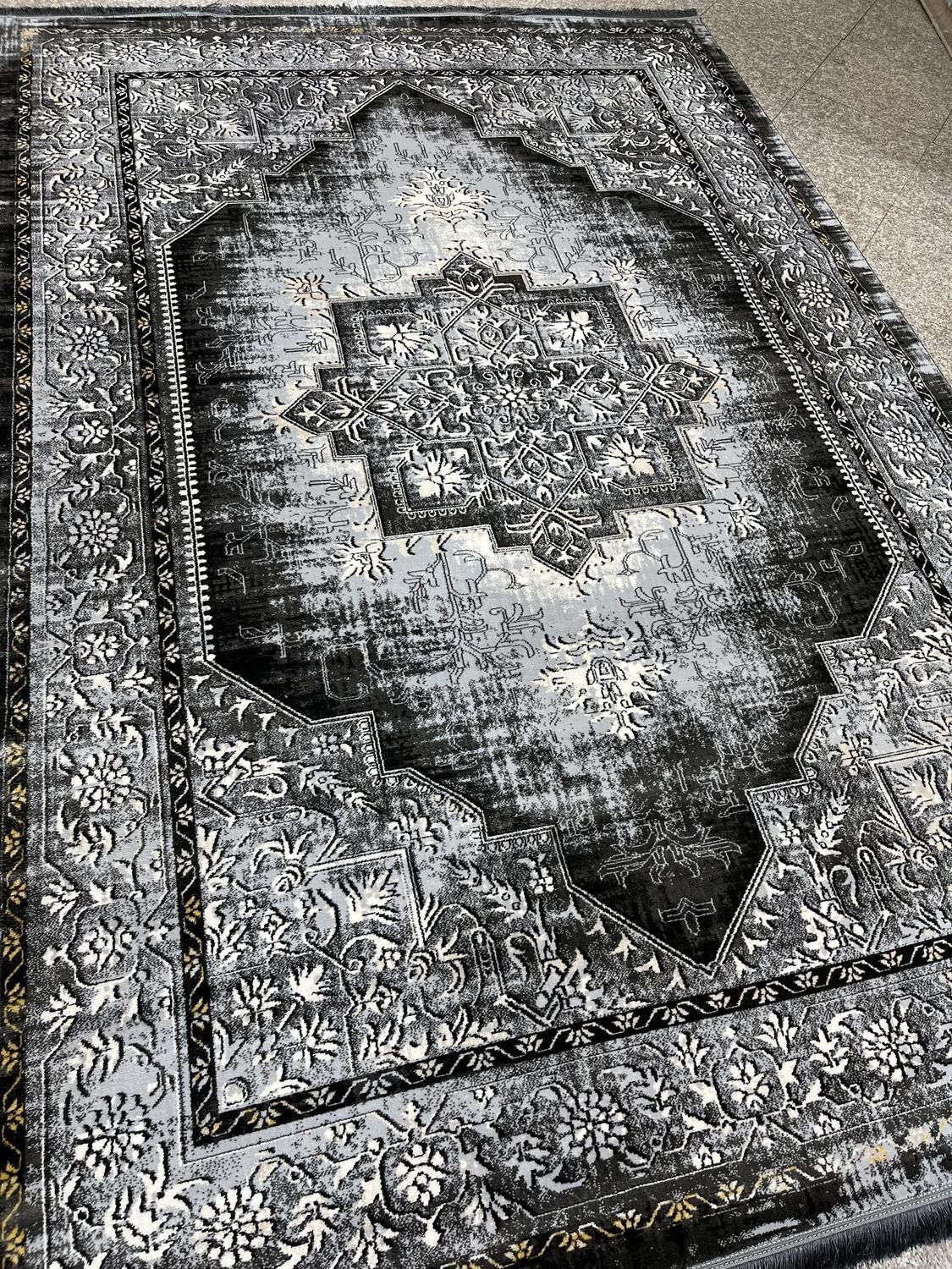  فرش بختیاری مدرن کد 109 زمینه طوسی (برجسته) 