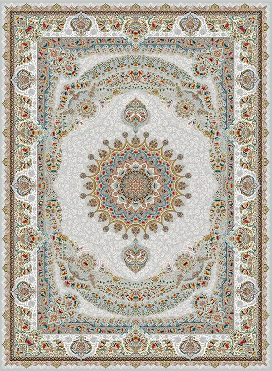 فرش ستاره کویر یزد 1500 شانه کد 501 TX زمینه 1030 (برجسته)