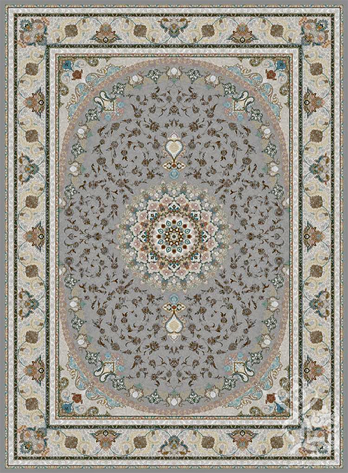 فرش قیطران 1500 شانه طرح سلطان زمینه فیلی (برجسته)