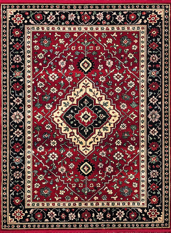 فرش مهدیان 400 شانه کد 43036 زمینه لاکی (غیربرجسته)