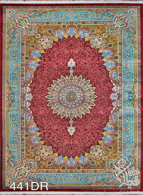 فرش قیطران 1200 شانه کلکسیون ابریشمی کد 441 زمینه رناسی (برجسته)