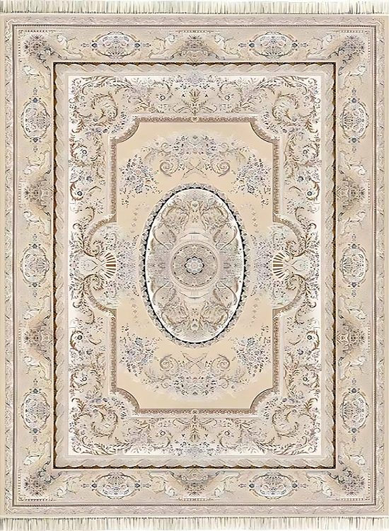 فرش داریوش 1500 شانه کد 1587 زمینه کرم (برجسته) 