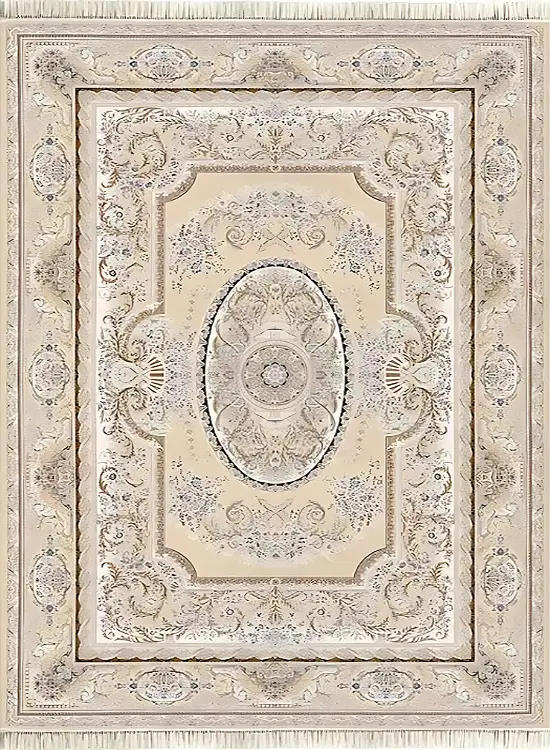 فرش داریوش 1500 شانه کد 1587 زمینه کرم (برجسته)