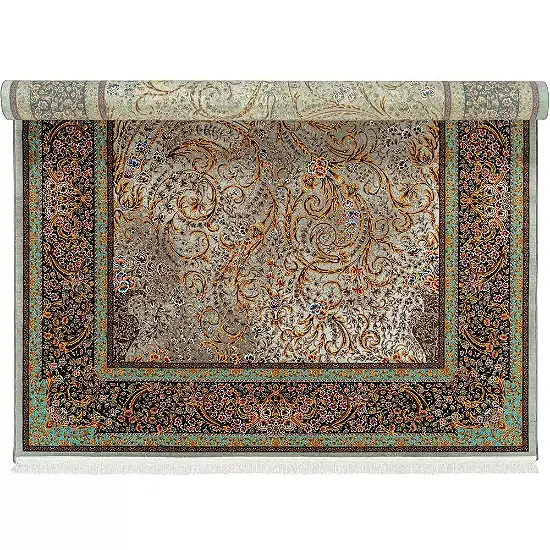  فرش محتشم 1500 شانه کد 2000005160 زمینه نقره ای (برجسته) 