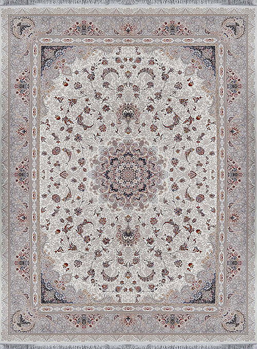  فرش آراد کاشان 1500 شانه طرح آریامهر زمینه کرم (برجسته) 