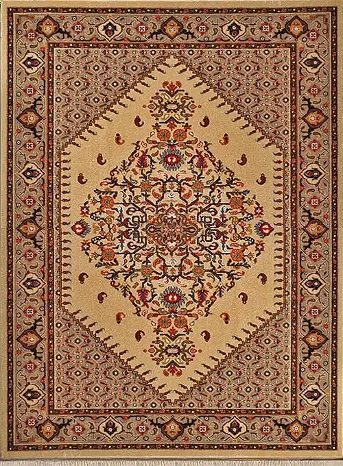 فرش ستاره کویر یزد گبه کد SH-b058-8813 زمینه شکلاتی (غیربرجسته)