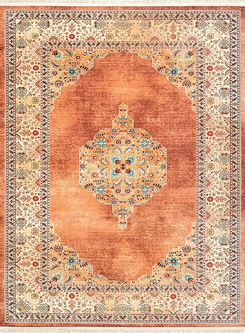 فرش محتشم کلاریس کد 25CS0170 زمینه عنابی (غیربرجسته)