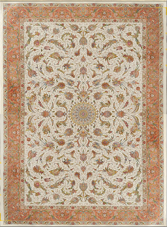 فرش آینده 1200 شانه کد 651 زمینه کرم (غیربرجسته)