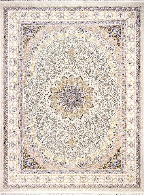 فرش داریوش 1500 شانه کد 1545 زمینه کرم (برجسته)