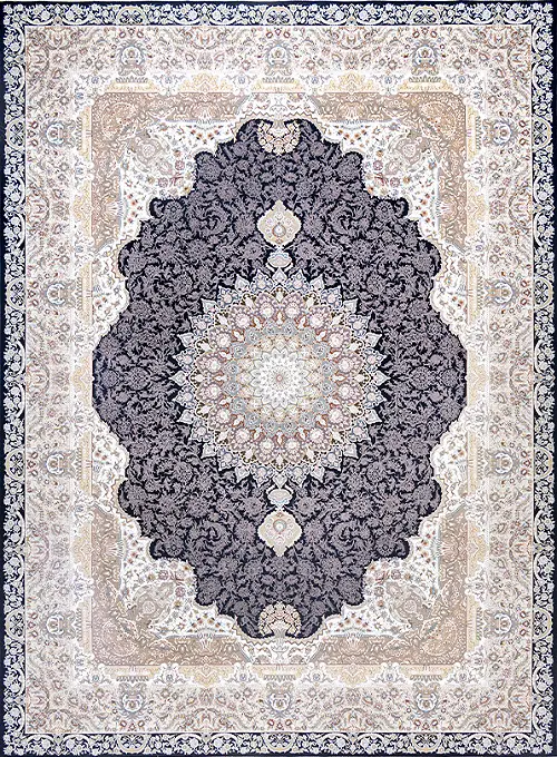 فرش داریوش 1500 شانه کد 1539 زمینه سورمه ای (برجسته)