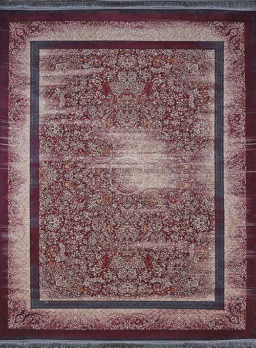 فرش آراد کاشان 1500 شانه کد 113 زمینه قرمز (برجسته)