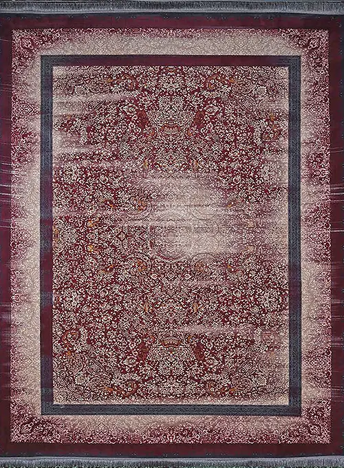 فرش آراد کاشان 1500 شانه کد 113 زمینه قرمز (برجسته)