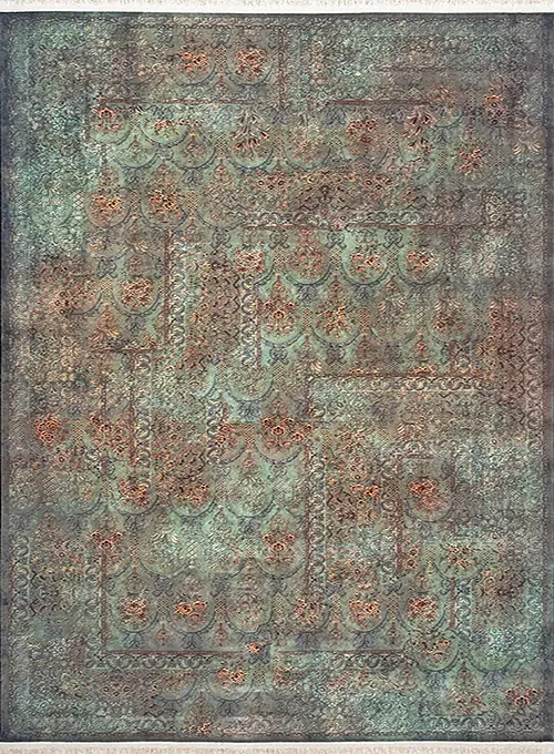 فرش محتشم کلاریس کد 25NO0000 زمینه سدری (غیربرجسته)