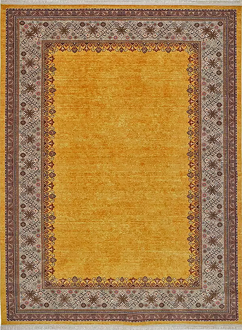 فرش محتشم کلاریس کد 100336 زمینه زرد (غیربرجسته)