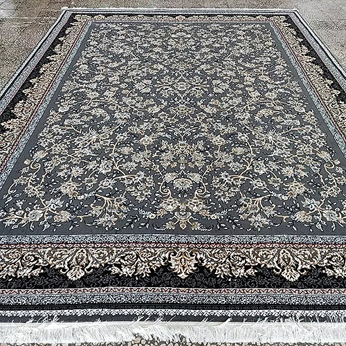  فرش کاشان (RUG) 500 شانه طرح آوا زمینه فیلی (غیربرجسته) 