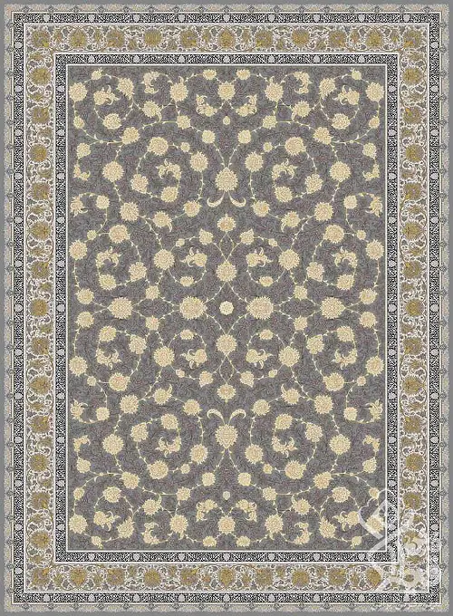 فرش قیطران 1200 شانه طرح الیکا زمینه فیلی (برجسته)